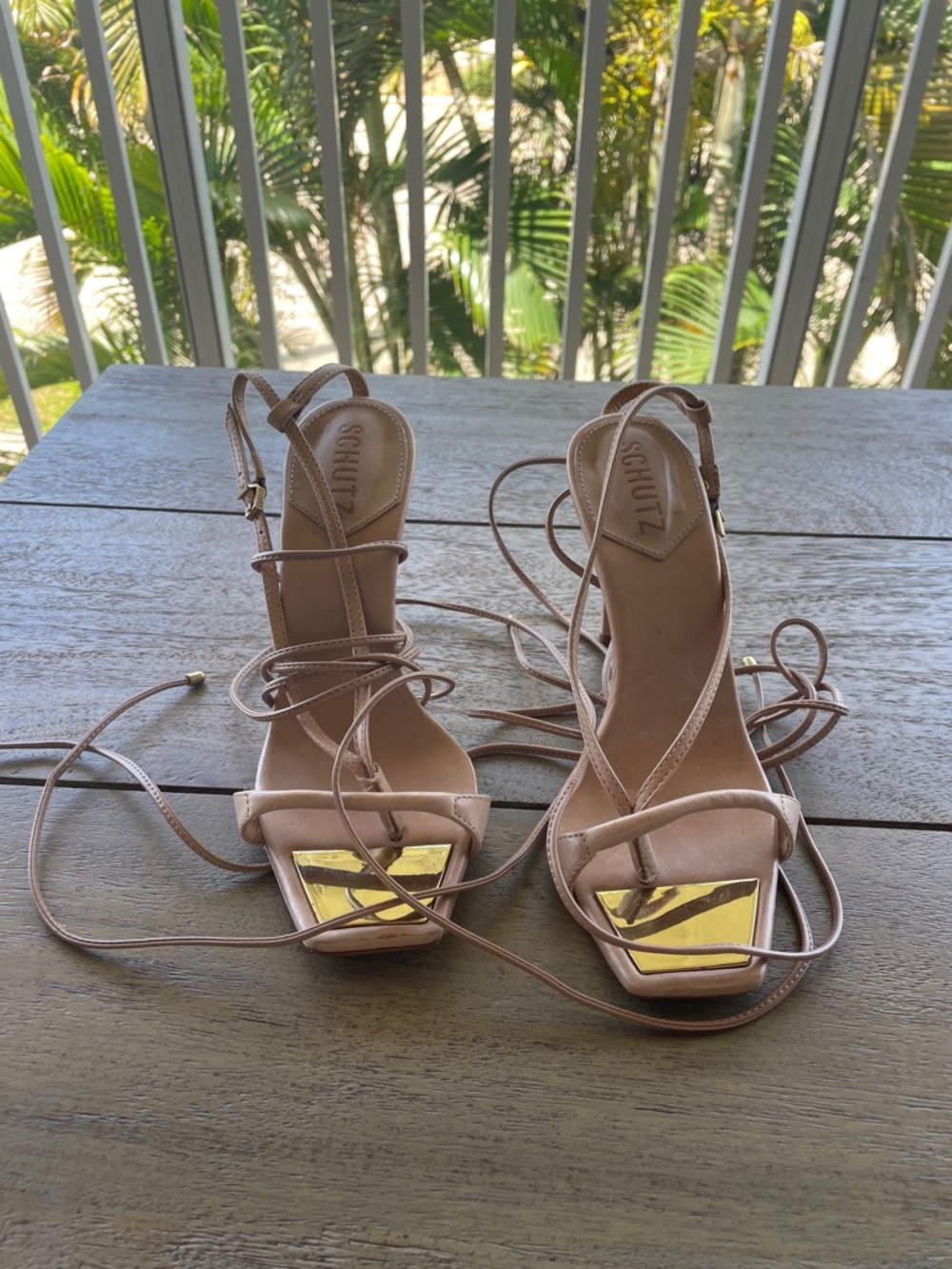 SCHUTZ Vikki Leather Heels 
 Nude/Beige
LIKE NEW